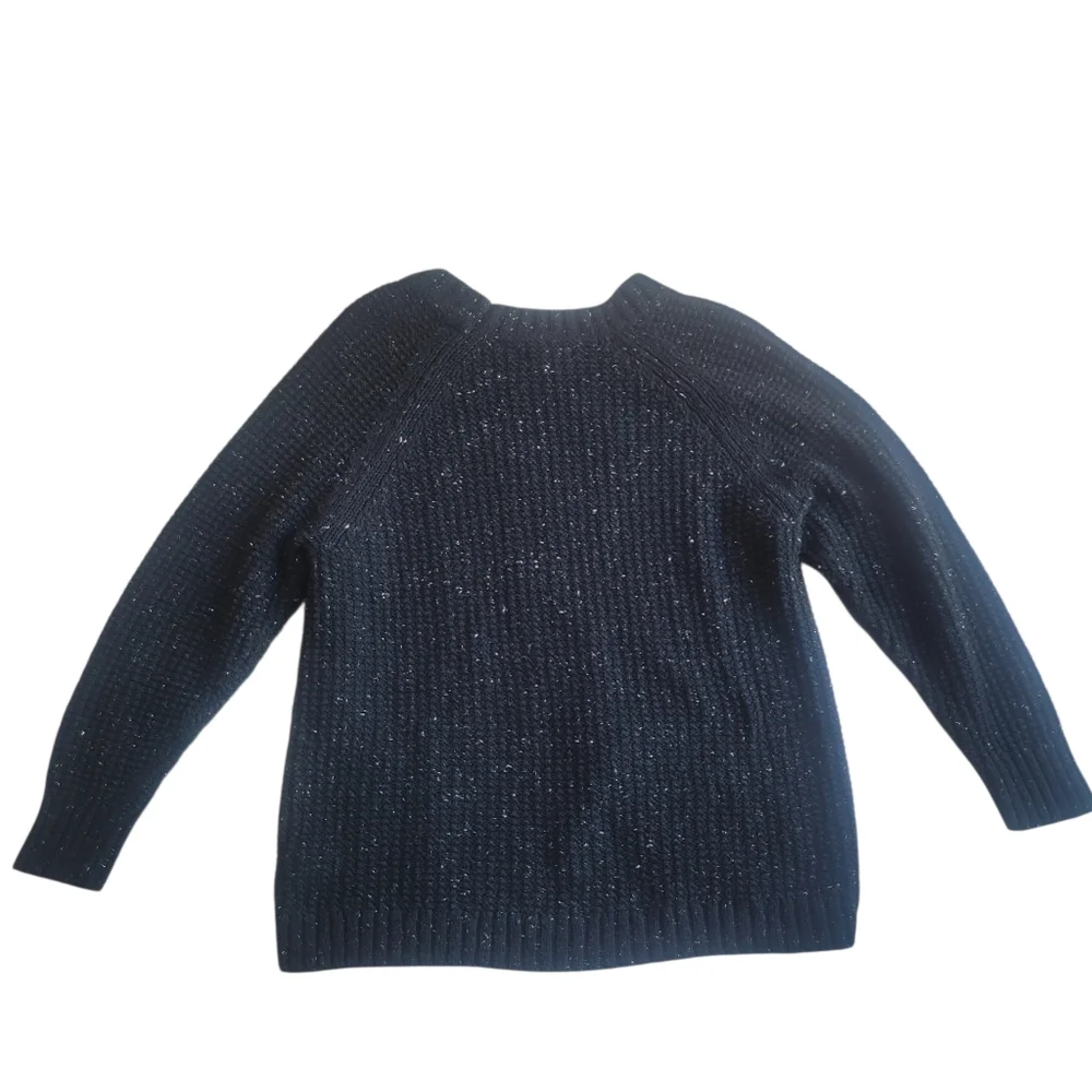 American Eagle Women's Cable Knit Sweater Speckled Black Size M